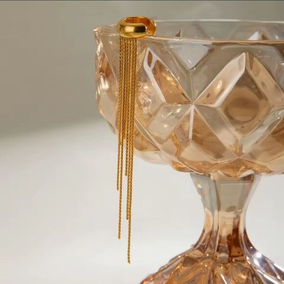 New Elegant Gold Ss Chain Ear Cuff Curated Ear Stacking Earring 1 Pc - Picture 5 of 8